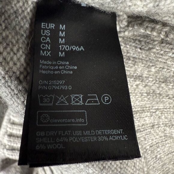 H&M Womens Size Medium Cable Knit Pullover Sweater Gray Long Sleeve Mock Neck - Picture 4 of 7